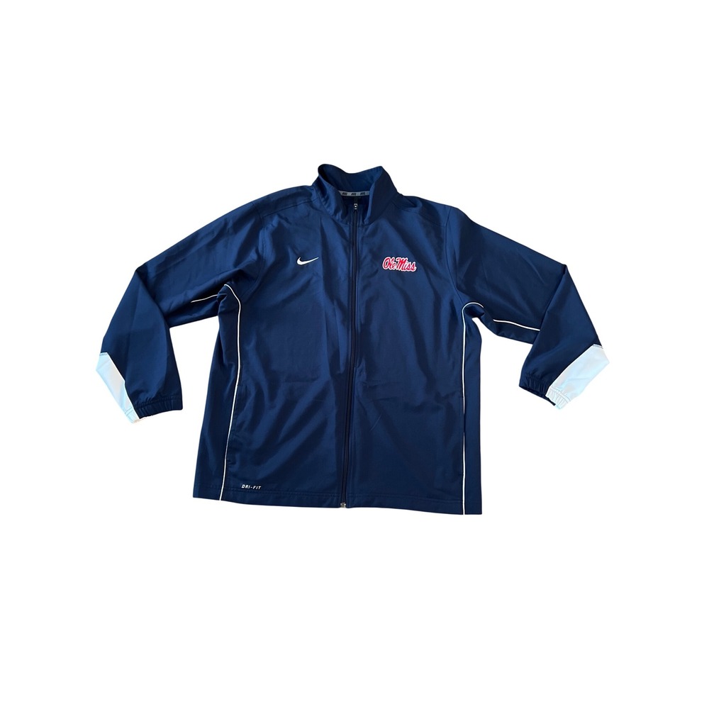 Nike Ole Miss Rebels Dri-FIT Full Zip Track Jacket Navy Blue Mens XL